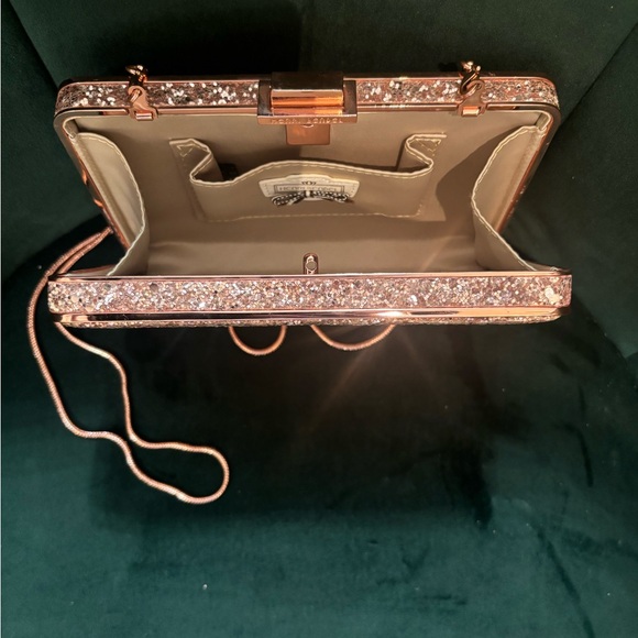 Henri Bendel rose pink Glitter Minaudiere handbag - Picture 6 of 9